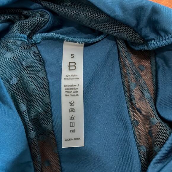 BMJL Teal One Piece Swimsuit with Mesh Insets Woman Size Small - Picture 4 of 6